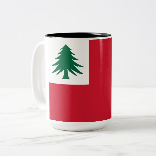 Tasse 2 Couleurs Drapeau de la Nouvelle-Angleterre (Devant gauche)