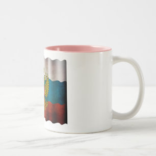 Tasse 2 Couleurs Drapeau de la Russie qui flotte
