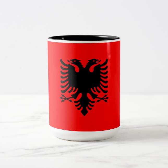 Tasse 2 Couleurs Drapeau de l'Albanie (Centre)