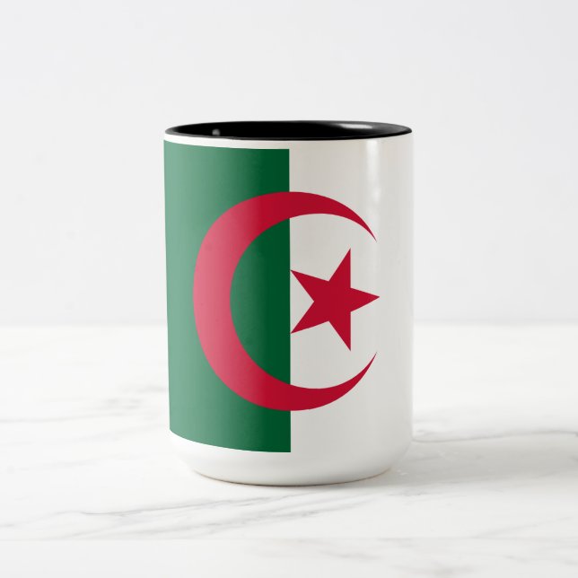 Tasse 2 Couleurs Drapeau de l'Algérie (Centre)
