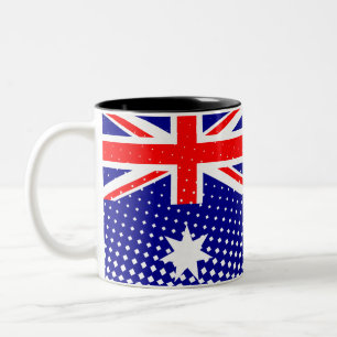 Tasse 2 Couleurs Drapeau De L'Australie Avec Effet Halftone