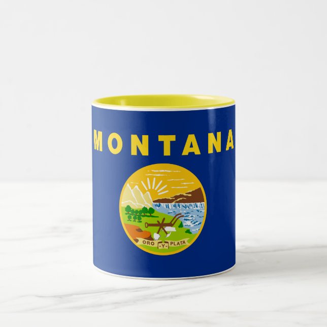 Tasse 2 Couleurs Drapeau de l'État du Montana (Centre)