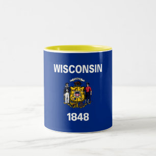 Tasse 2 Couleurs Drapeau de l'État du Wisconsin