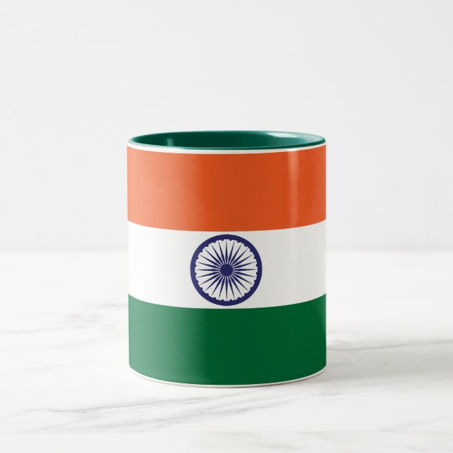 Tasse 2 Couleurs Drapeau de l'Inde (Centre)