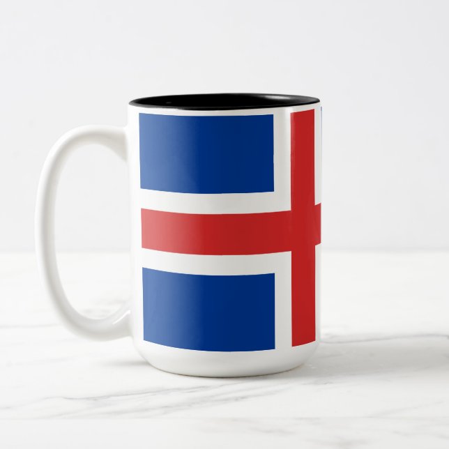 Tasse 2 Couleurs Drapeau de l'Islande (Gauche)