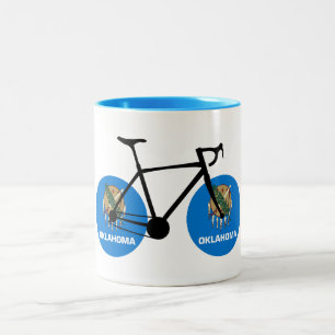 Tasse 2 Couleurs Drapeau de l'Oklahoma à vélo
