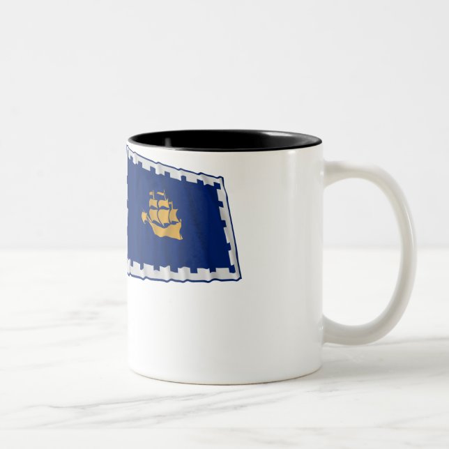 Tasse 2 Couleurs Drapeau de ondulation de Québec (Droit)