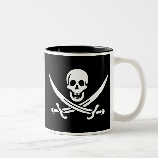 Tasse 2 Couleurs Drapeau de pirate authentique de Jack Rackam (Droit)