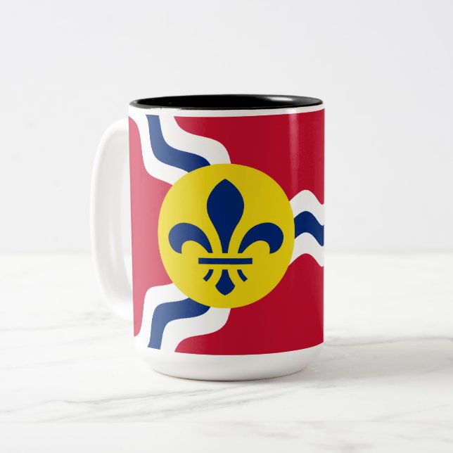 Tasse 2 Couleurs Drapeau de Saint-Louis (Missouri) (Devant gauche)