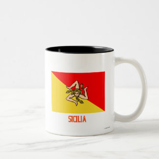 Tasse 2 Couleurs Drapeau de Sicilia avec le nom