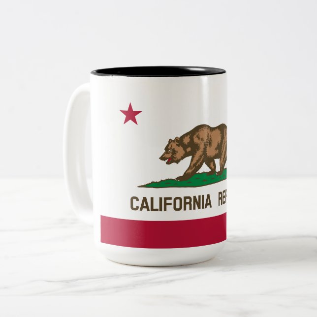 Tasse 2 Couleurs Drapeau d'État de Californie (Devant gauche)
