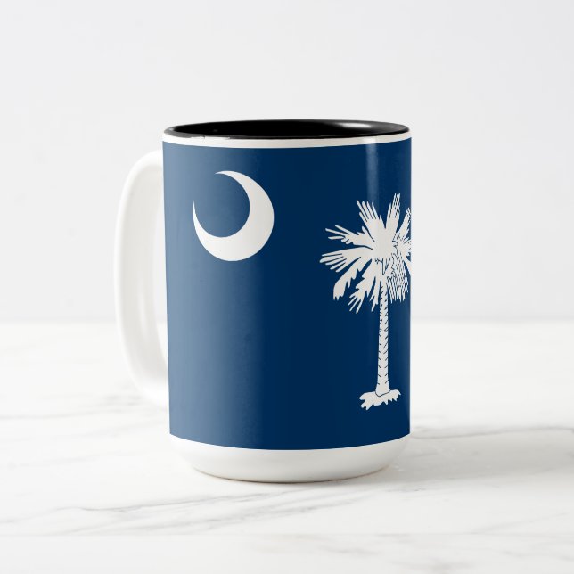 Tasse 2 Couleurs Drapeau d'État de Caroline du Sud (Devant gauche)
