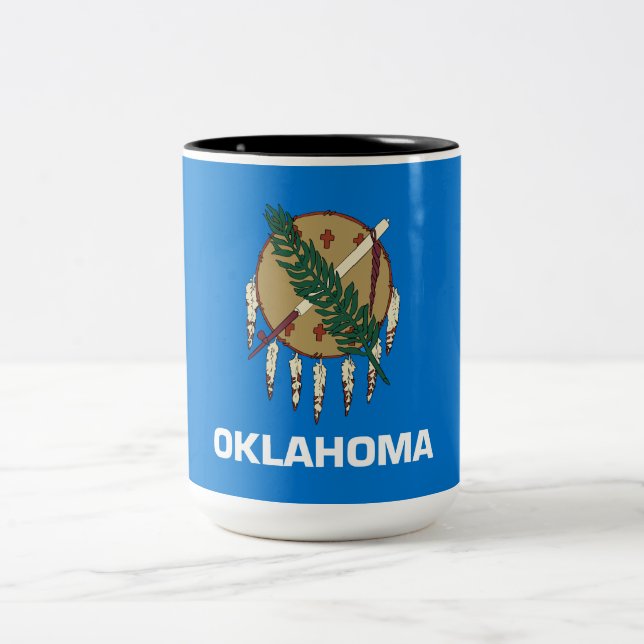 Tasse 2 Couleurs Drapeau d'État de l'Oklahoma (Centre)
