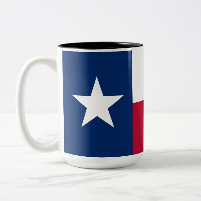 Tasse 2 Couleurs Drapeau d'État texan (Texas) (Gauche)