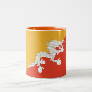 Tasse 2 Couleurs Drapeau du Bhoutan patriotique