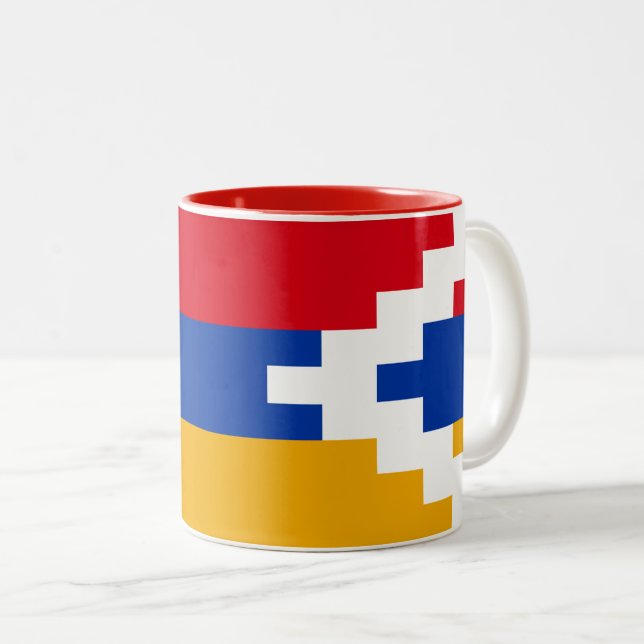 Tasse 2 Couleurs Drapeau du Haut-Karabakh (Devant droit)
