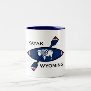 Tasse 2 Couleurs Drapeau du Kayak Wyoming