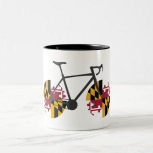 Tasse 2 Couleurs Drapeau du Maryland à vélo