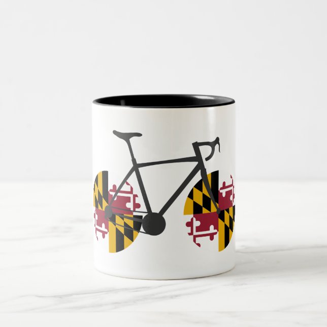 Tasse 2 Couleurs Drapeau du Maryland à vélo (Centre)