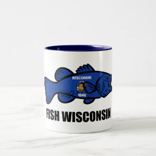 Tasse 2 Couleurs Drapeau du Wisconsin de poisson