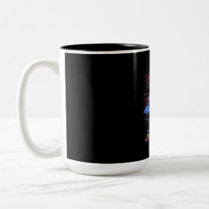 Tasse 2 Couleurs Drapeau Flamant rose américain pour le 4 juillet
