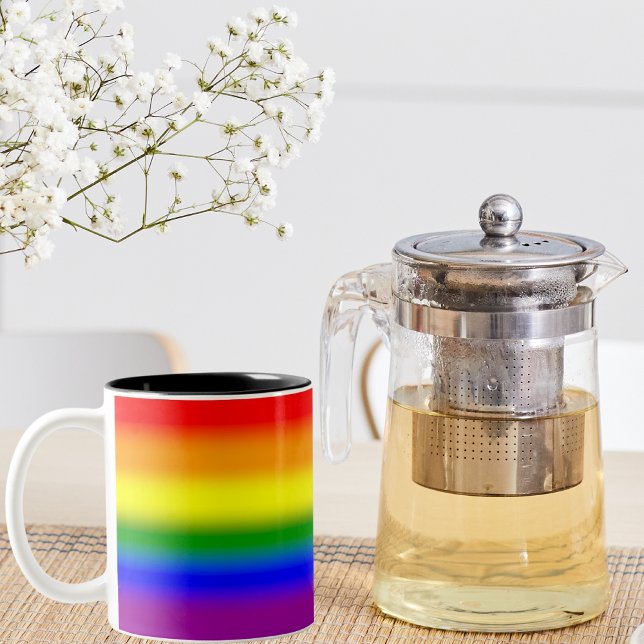Tasse 2 Couleurs Drapeau Gradient LGBTQ+ Rainbow Pride - Drapeau Ra (Créateur téléchargé)
