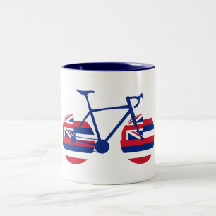 Tasse 2 Couleurs Drapeau Hawaï à vélo