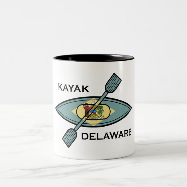 Tasse 2 Couleurs Drapeau Kayak Delaware (Centre)