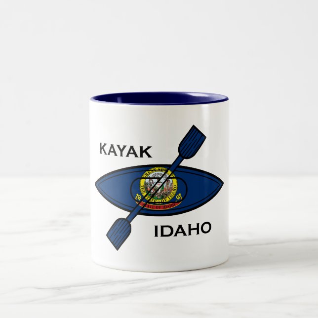 Tasse 2 Couleurs Drapeau Kayak Idaho (Centre)