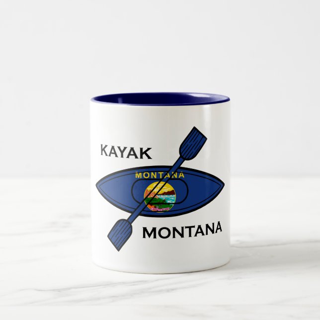 Tasse 2 Couleurs Drapeau Kayak Montana (Centre)