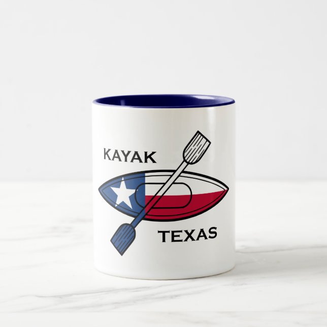 Tasse 2 Couleurs Drapeau Kayak Texas (Centre)