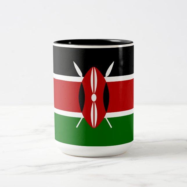 Tasse 2 Couleurs Drapeau kényan (Kenya) (Centre)