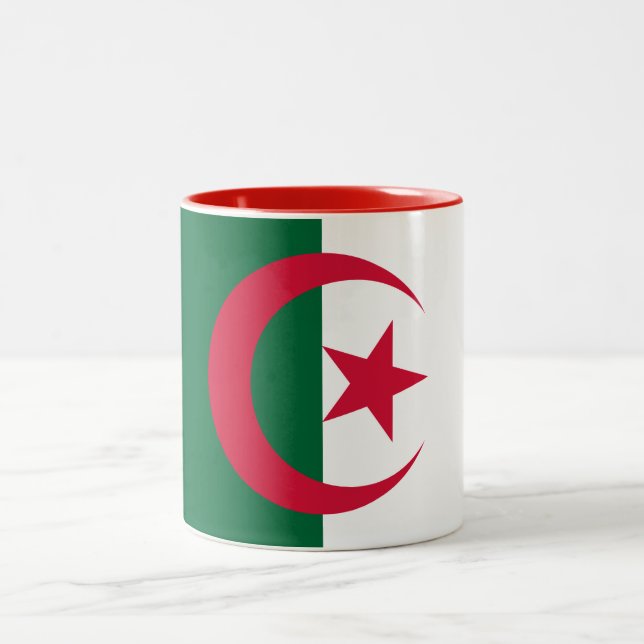 Tasse 2 Couleurs Drapeau patriotique algérien (Centre)