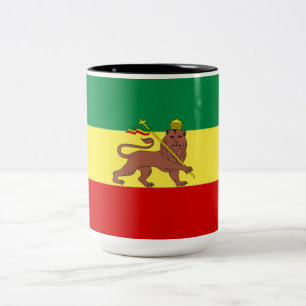 Tasse 2 Couleurs Drapeau rastafarien (Rastafarianisme) (Rasta)