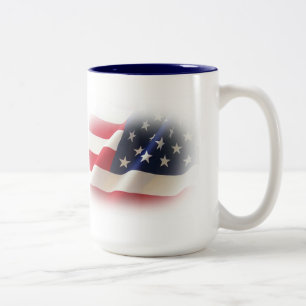 Tasse 2 Couleurs Drapeau rouge, blanc et bleu patriotique