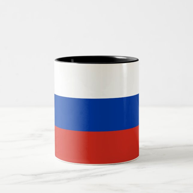 Tasse 2 Couleurs Drapeau russe (Russie) (Centre)