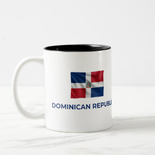 Tasse 2 Couleurs Drapeau Simple Dominicain Fierté Quotidienne