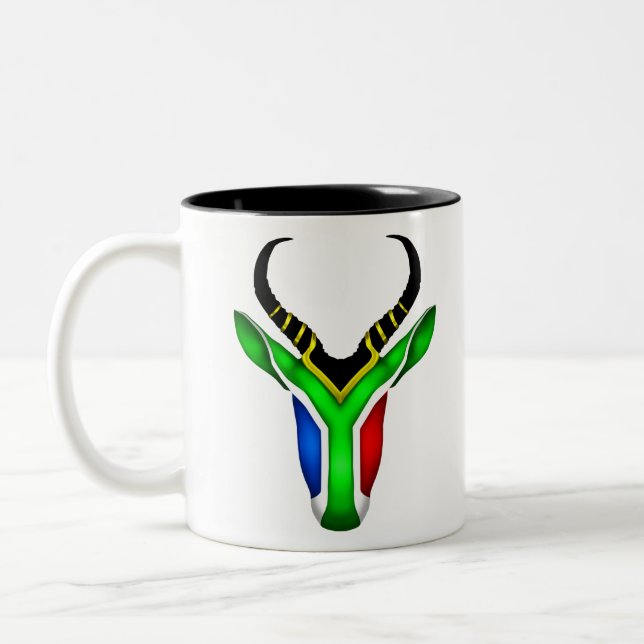 Tasse 2 Couleurs Drapeau sud-africain springbok (Gauche)
