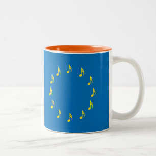 Tasse 2 Couleurs Drapeau UE semiquaver de musiciens