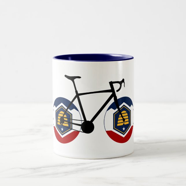 Tasse 2 Couleurs Drapeau Utah Cyclisme (Centre)