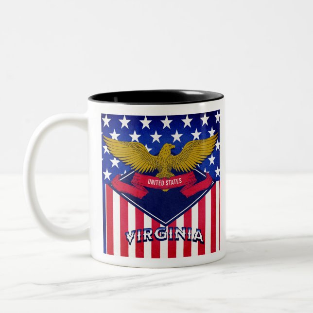 Tasse 2 Couleurs Drapeau Virginia USA (Gauche)