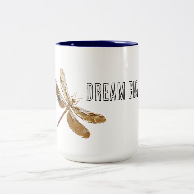 Tasse 2 Couleurs Dream de libellule d'or (Centre)