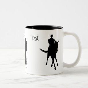 Tasse 2 Couleurs Dressage Cheval Et Rider Silhouette Personnalisé