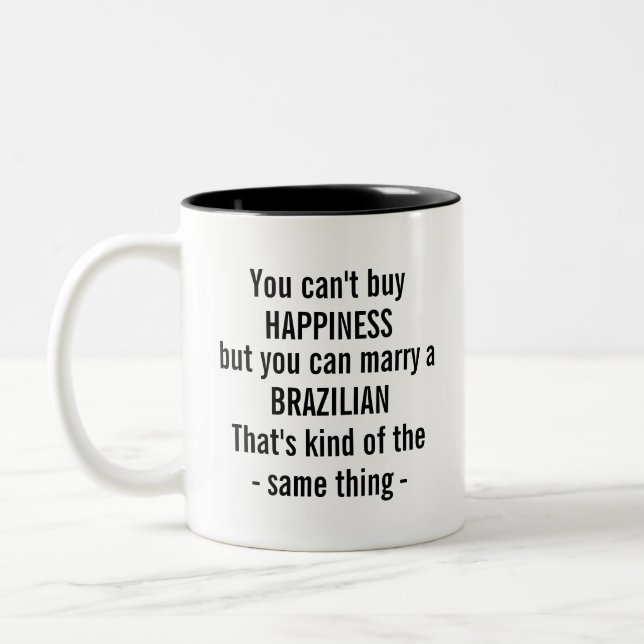 Tasse 2 Couleurs Drôle Brésil Fierté Cadeau Brésil Présente Patroti (Gauche)
