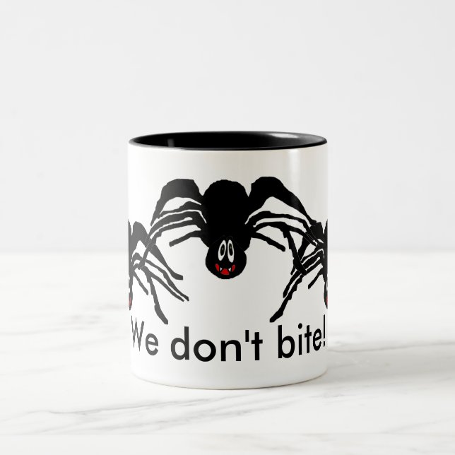 Tasse 2 Couleurs Drôle Cartoon Black Spider Halloween Black Widow (Centre)