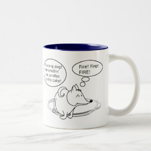 Tasse 2 Couleurs Drôle Cartoon Chien Anniversaire