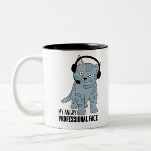 Tasse 2 Couleurs Drôle Chat souriant professionnel Epic Sarcastique