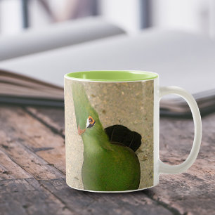 Tasse 2 Couleurs Drôle Curieux Guinée Turaco Oiseau Vert