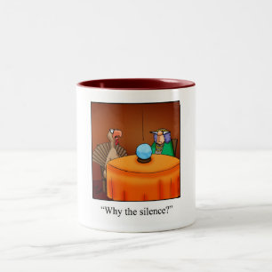 Tasse 2 Couleurs Drôle de Thanksgiving Turkey Fortune Cartoon Gift