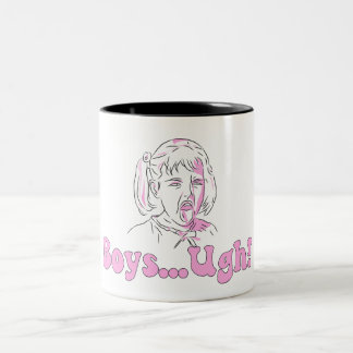 Tasse 2 Couleurs Drôle dessin animé mème de fille - "garçons...ough